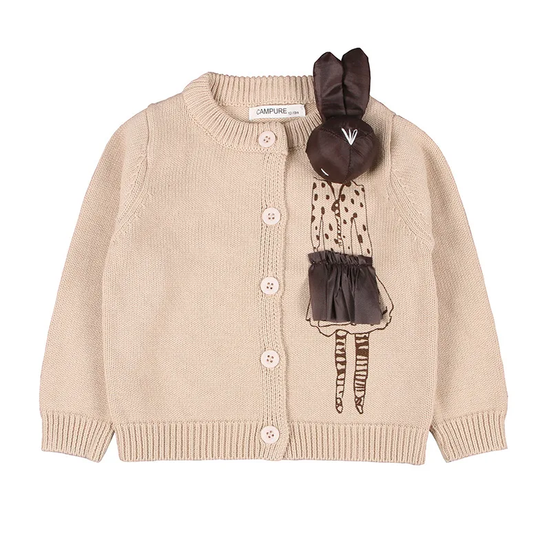 Детский свитер с рисунком куклы ручной работы Хлопковый вязаный кардиган свитеры с героями мультфильмов ручной работы