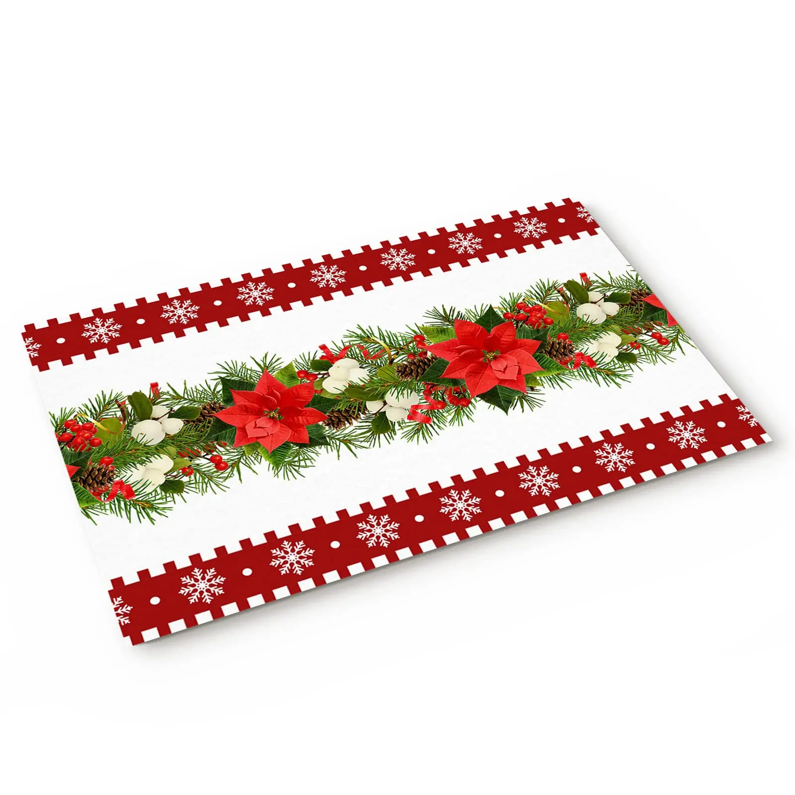 Hapton Christmas Front Door Mat Absorbent Welcome Mat for Entry, Indoor entrance Christmas Anti-slip Doormat