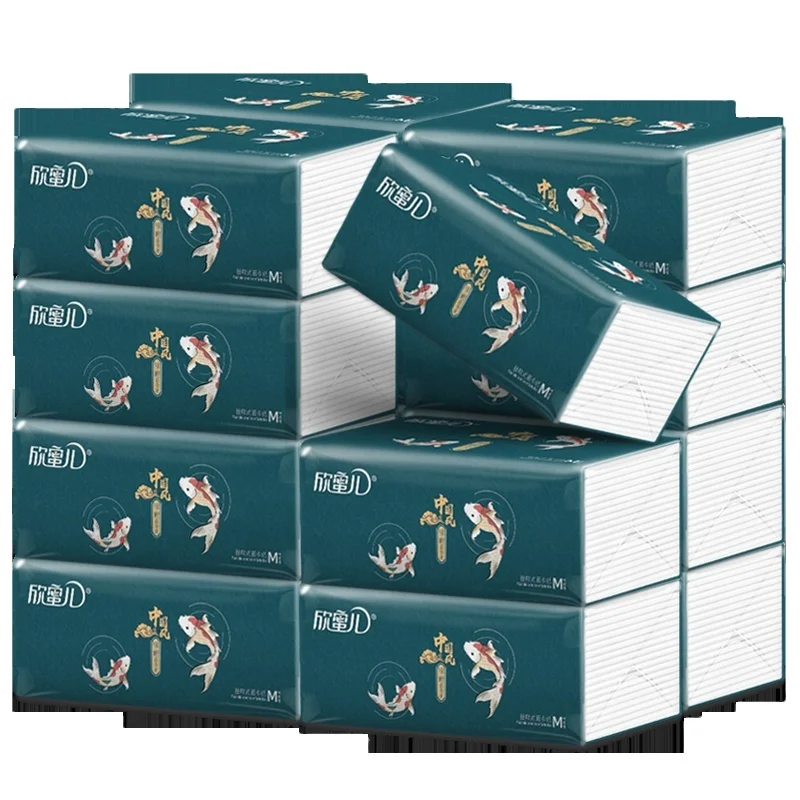 Factory wholesale customized make high quality 100% virgin wood pulp Facial Tissue With Custom Printed Package Tissue Paper