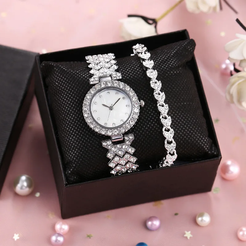 Hot Selling Fashion High quality gifts for ladies iced out diamond Shell surface wrist custom watch