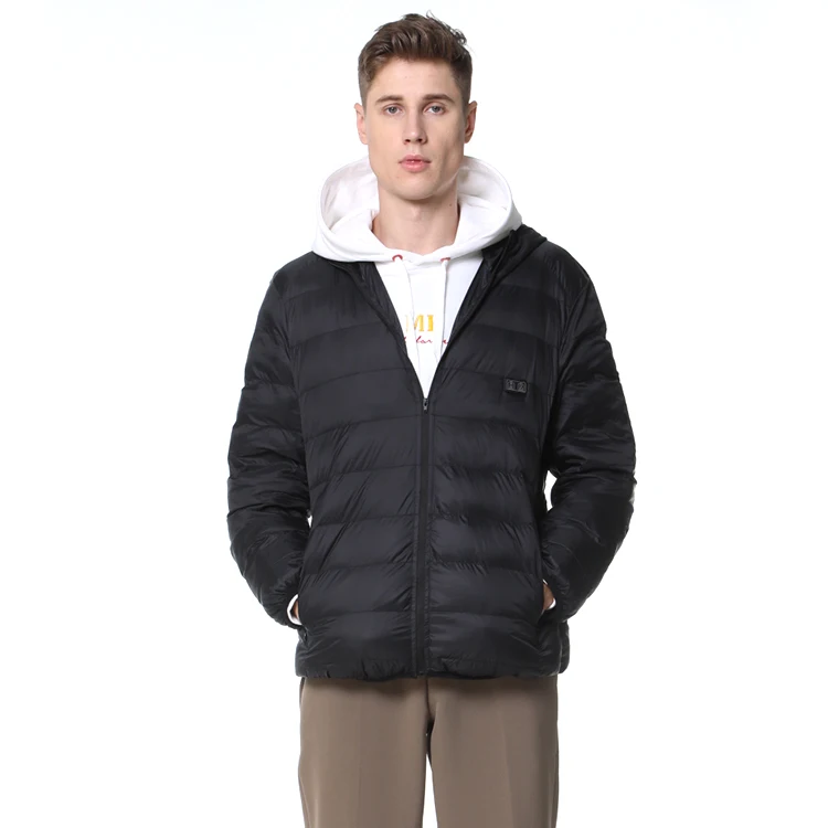 Electric Jacket Full Zip Men Women Winter Rechargeable Battery Powered Goose Puffer Heated Jacket