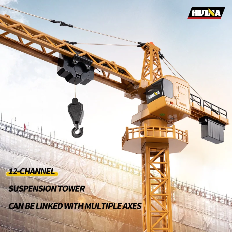 Huina 1585 12 CH Metal Remote Control Construction Models Toys RC Tower Crane