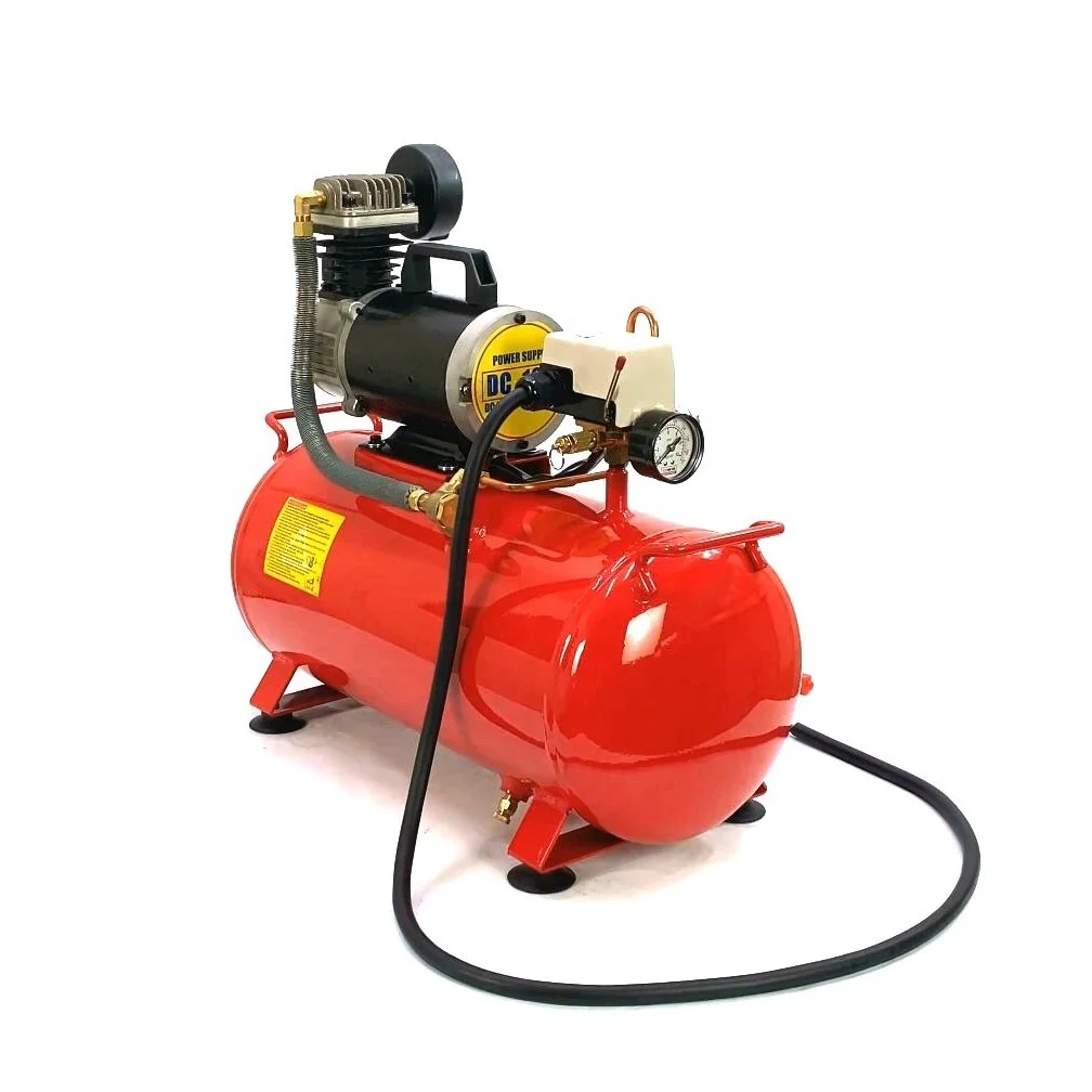 12V High Efficiency Weatherproof Long Duty Cycle DC Oil Less Professional Mobile Air Compressor Pump 25 liter tank