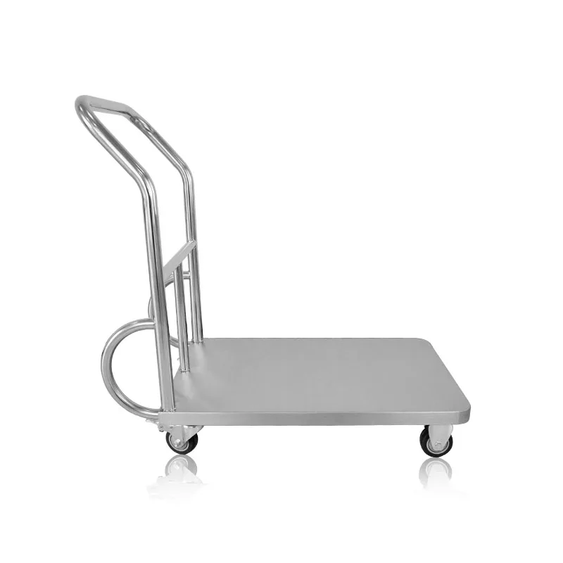 Customized size high load capacity four wheels portable stainless steel trolley for hospital