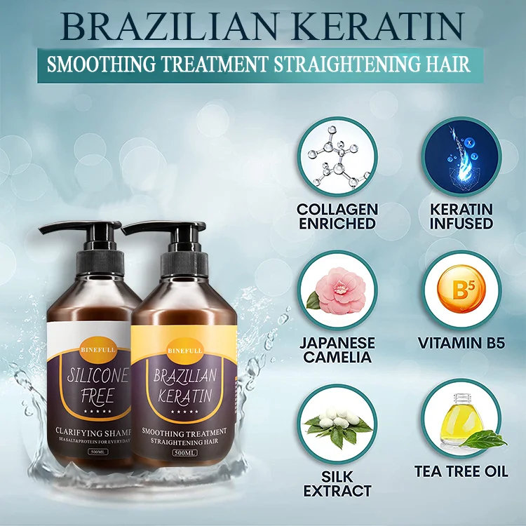 Oem Damage Hair Keratin Treatment Smoothing Brazilian Straightening Treatment