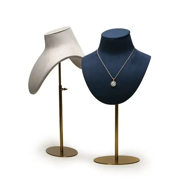 VANLOCY Factory Jewelry Display High End Metal Suede leather Necklace Bust jewelry display case jewelry display mannequin