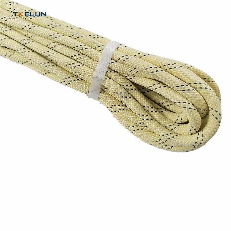 9mm 10mm Permanent Flame Retardant Double Braided Aramid Static Rope