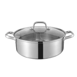 New Design Hot Pot Thickened Round Shape Stainless Steel Shabu Pot Soup Pot With Stainless Steel Handle