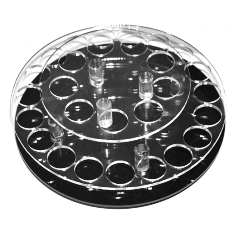 360 Rotating Acrylic 2 tiers  Circular Retail Display Racks For Lipstick Luxury Display  Rack Lip Gloss Display Stand