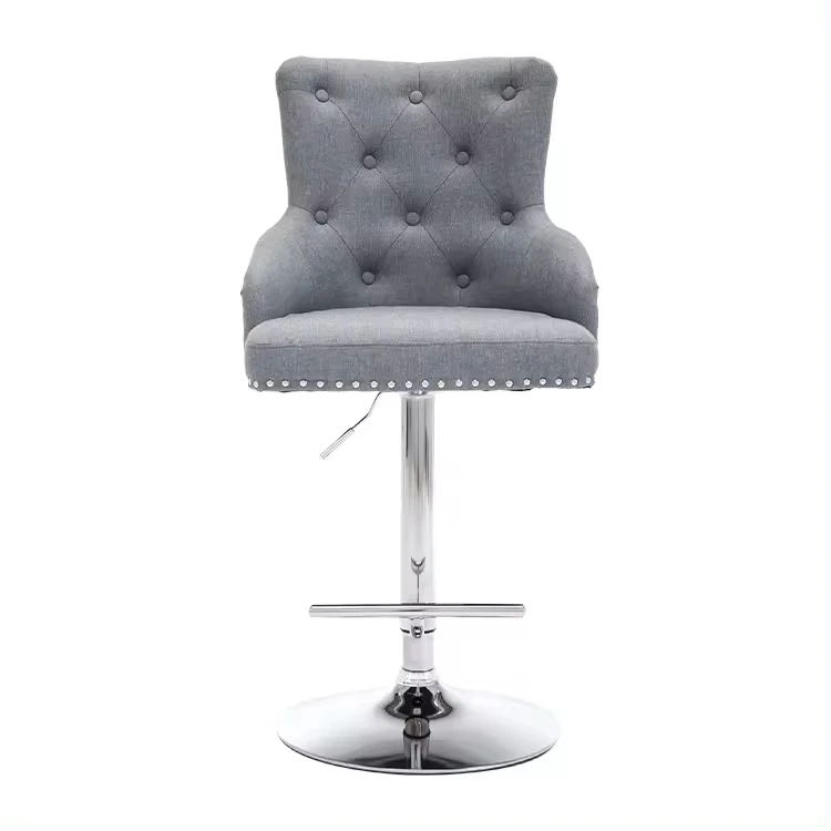 Tabouret De Bar Leather Bar Stool Backrest Counter Swivel Luxury Counter Stools