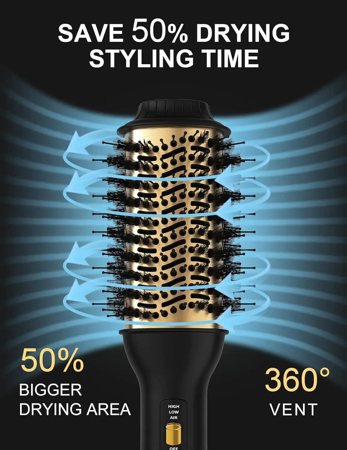 ULELAY  Multi Function Electric Blow Dryer Hot Air Negative Ion Hair Straightener Comb Brush 3 in 1 Hair Dryer Brush