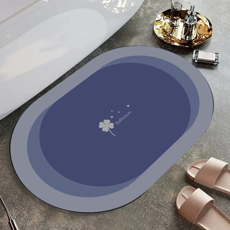 Soft Comfy Super Absorbent Non Anti Slip PVC Toilet Floor Foot Diatomite Bath Mats Shower Mat Sets for Bathroom