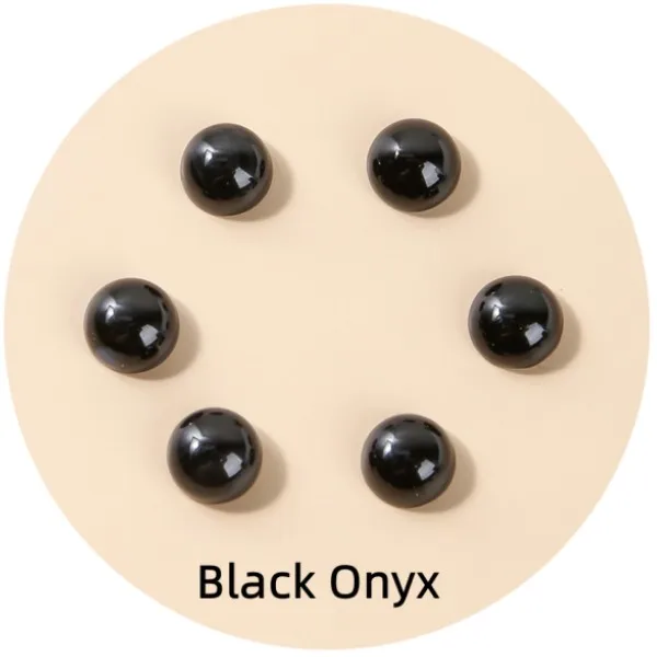 4\6\8\10\12MM Gemstone Cabochons Natural Synthetic Stone Beads Black Onyx Cabochons for Earring Necklace Bracelet