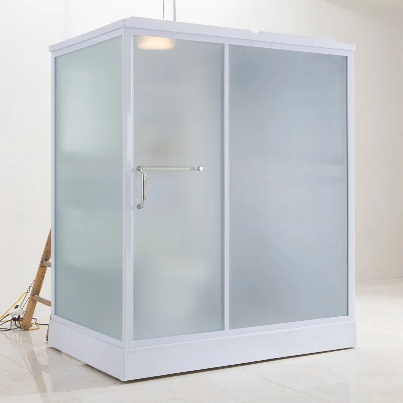 XNCP Modern Curved Sector Overall Partition Glass Prefab Bathroom Unit Hotels Easy Installation Sliding Door Shower Room Toilets