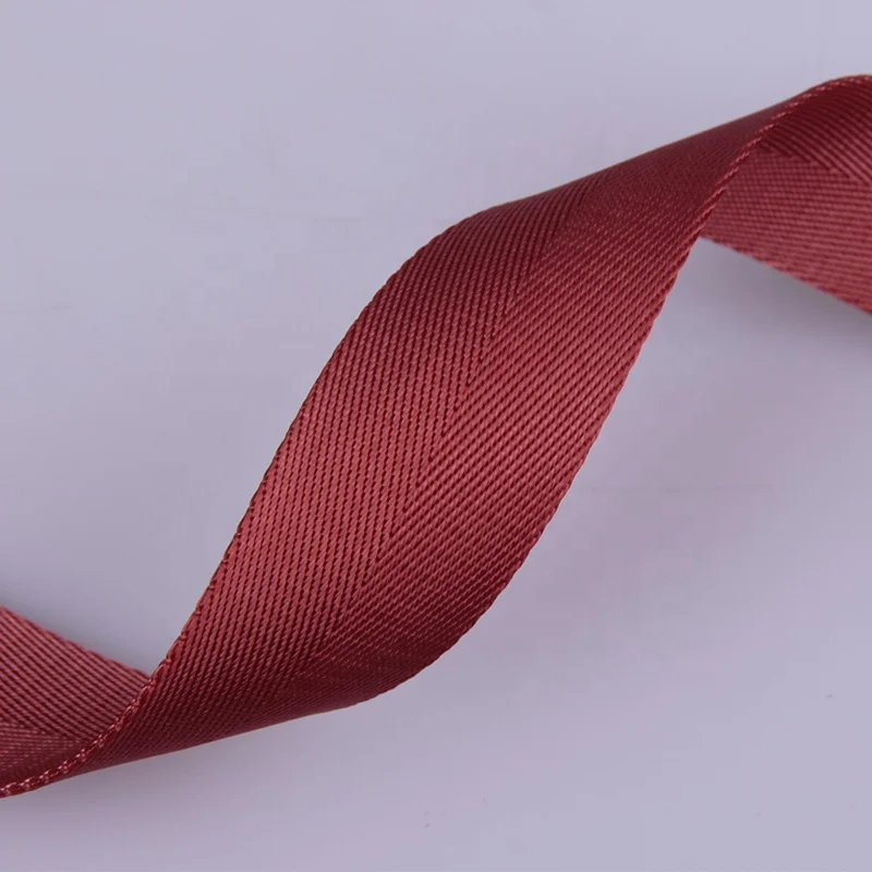 Bag use 1 1/4 inch watermelon red nylon herringbone webbing