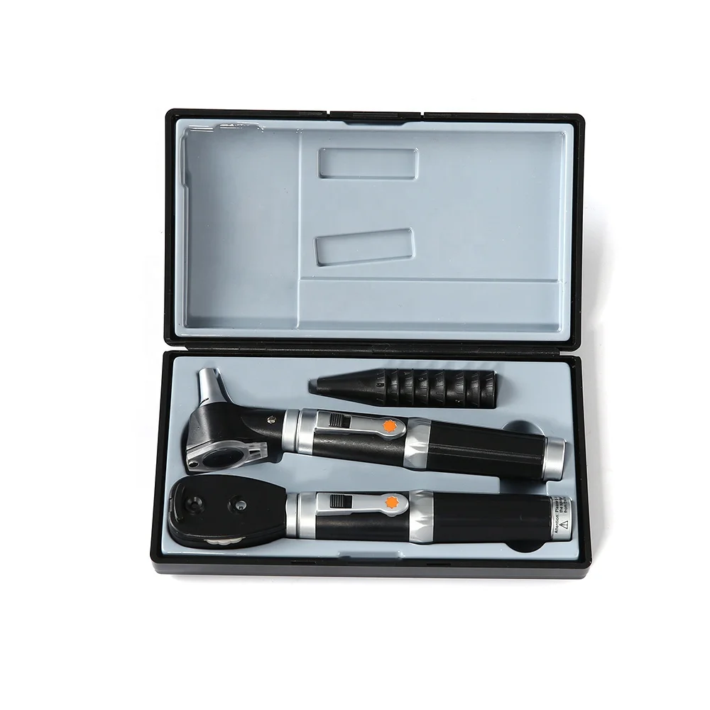 HS-OTP10B-1 Handheld Portable Medical Fiber Optic Ear Otoscope Endoscope Ear Eye Examination Ophthalmoscope Otoscope Set