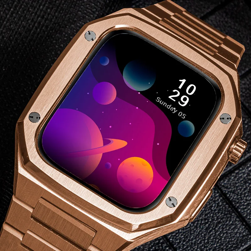 Изготовленный на заказ Премиум браслет из нержавеющей стали ультра защита 45 мм Роскошный чехол для часов