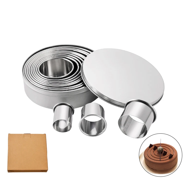 12pcs/Set Round Stainless Steel Mold for Mousse Biscuit Cookie Pastry