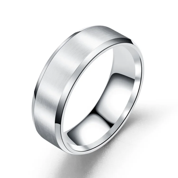 Nice 8mm wide gold silver black blank stainless steel ring for women jewelry finger rings