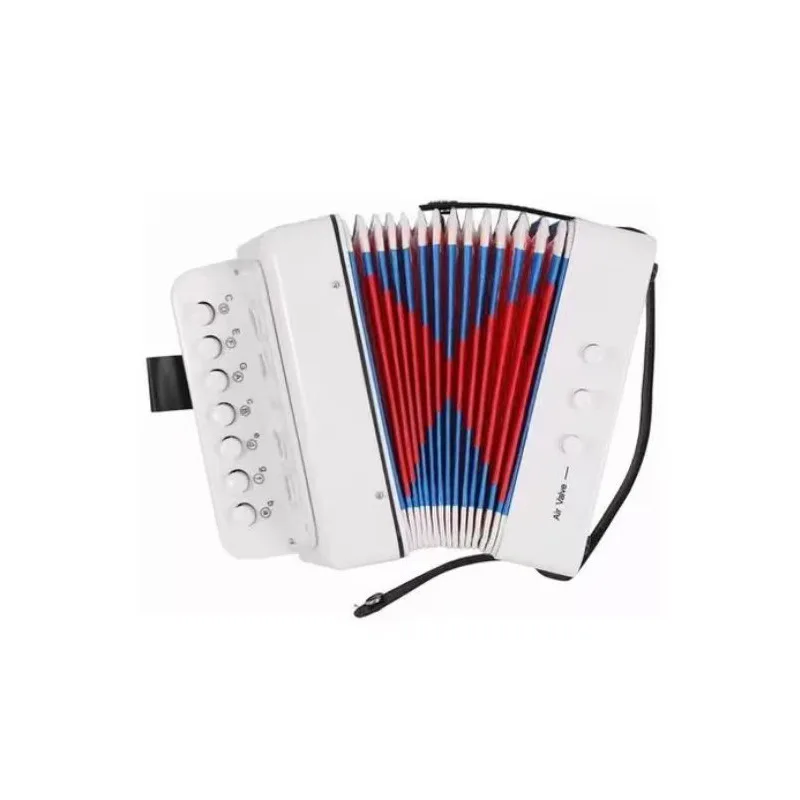 7 key accordion and birthday gift for accordion instruments plastic/black/white