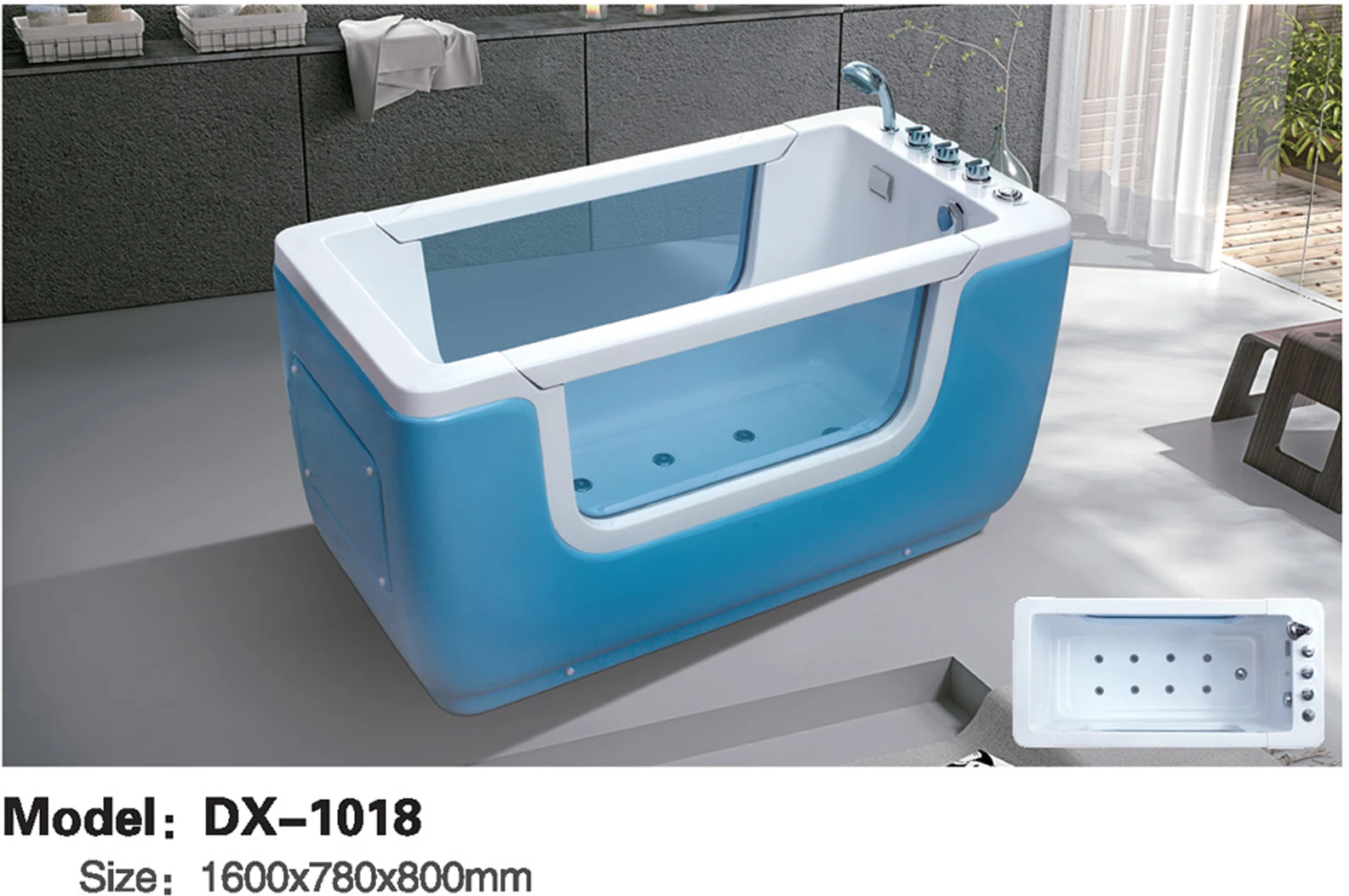 Elegant Quality Pure Acrylic Freestanding Bath Tub Soaking Bathtub Special Design Bathtub for Kids DX1015