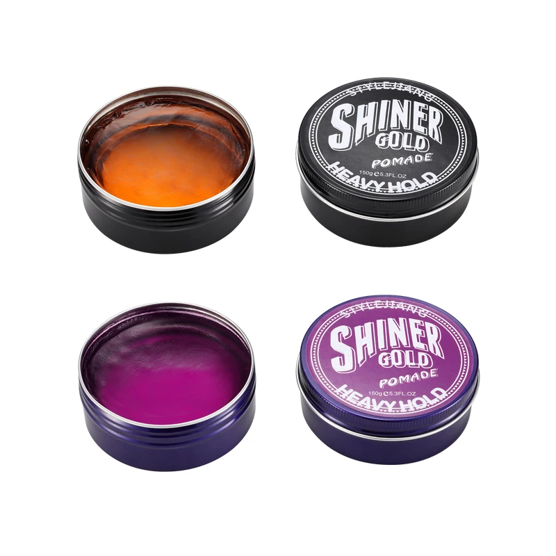 150G Aluminium tin OEM styling firm hold water based matte hair pomade wax private label  hair cure products