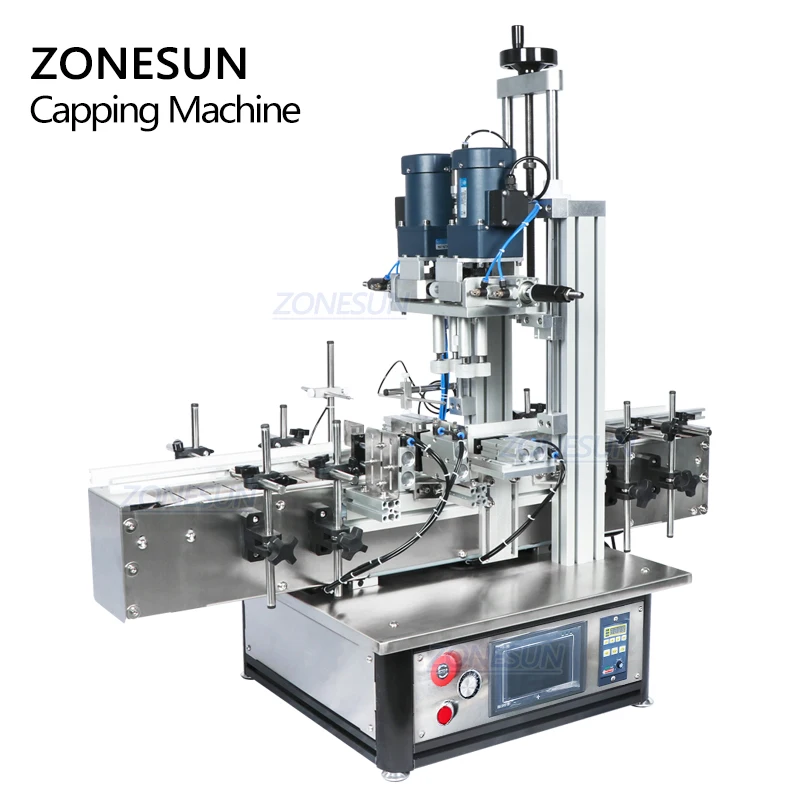  ZONESUN ZS-XG1870 насос Пневматический флакон для рабочего стола винт Автоматическая Машина Для Укупоривания крышками и колпачками стекло аромат бутылка из ПЭТ
