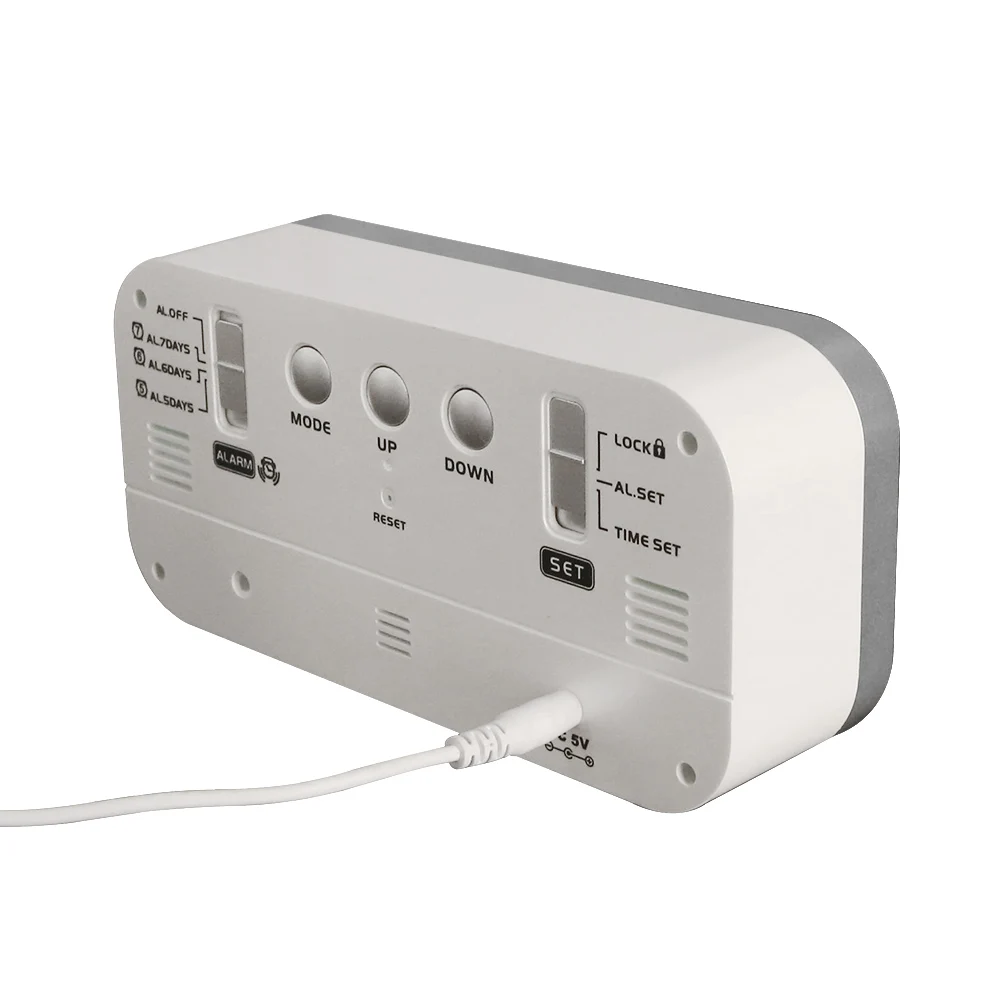 iMSH LED17202 Digital alarm clock table bedside desktop LED light large display square LED digital alarm clocks