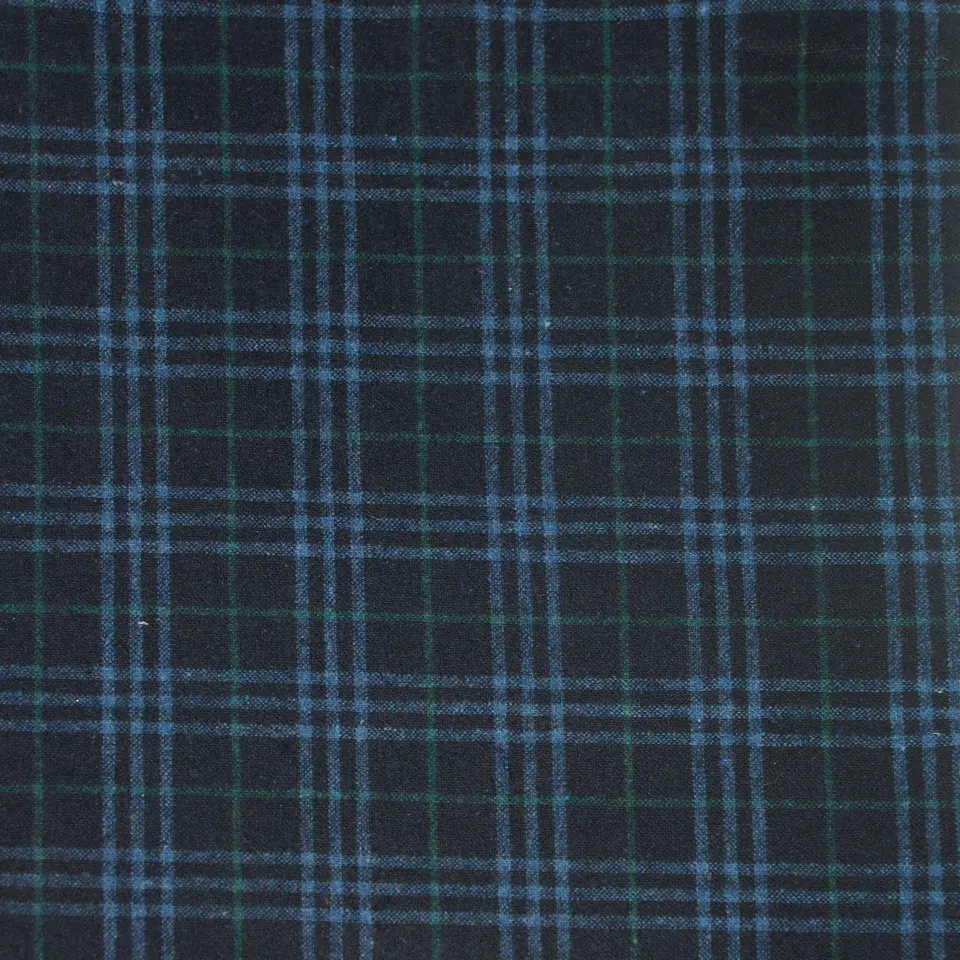 Wholesale Italian high quality thin suit polyester blend check wool fabric