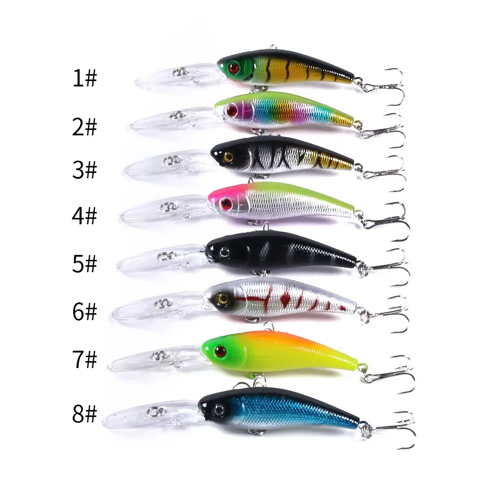 Wholesale 10cm 7.8g Artificial Hard Plastic Bait Minnow Fishing Lures with Long Big Tongue