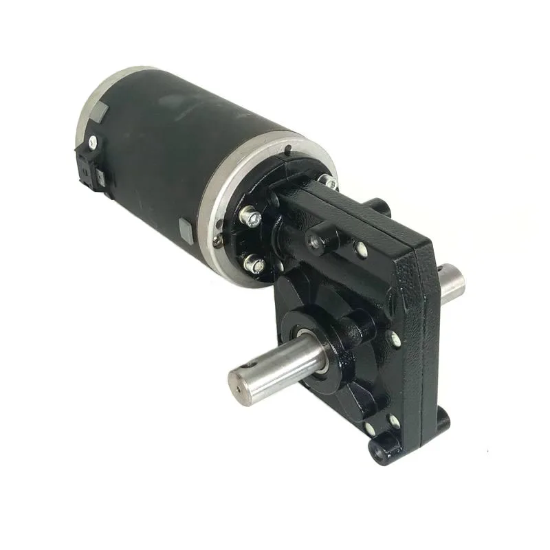 12V 24V Worm Gear Motor Left And Right Shaft 200 Rpm 36V 48 Volt Electric 200 Watt Dual Shaft Dc Motor