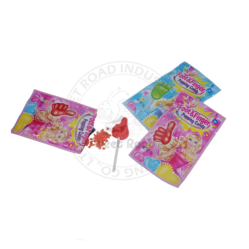 
Candy product Type Foot & Finger Shaped Lollipop Fun Popping Candy 