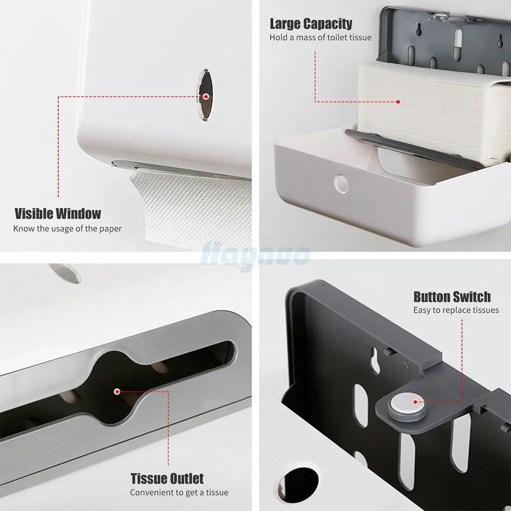 Wall Mounted Towel Holder Box Dispenser Bathroom Toilet Tissue Dispenser Kitchen Paper Towel Dispenser