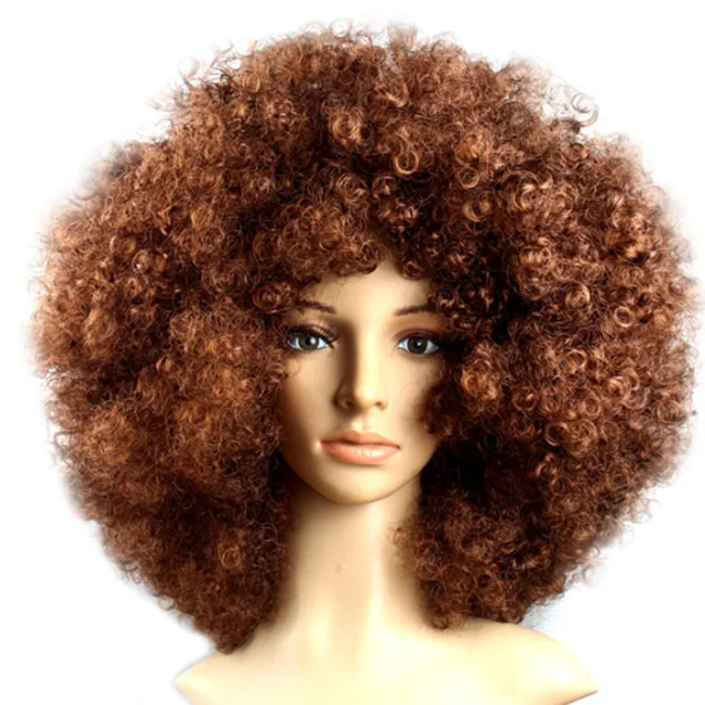Short African-style perverted curly set Explosive head actor prom party American high-temperature silk Synthetic fiber Fans Hair