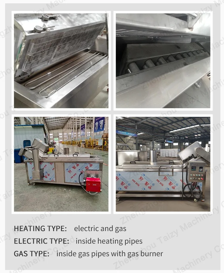 Continuous Conveyor Chip Deep Fryer Falafel Crispy Chicken Automatic Frying Machine