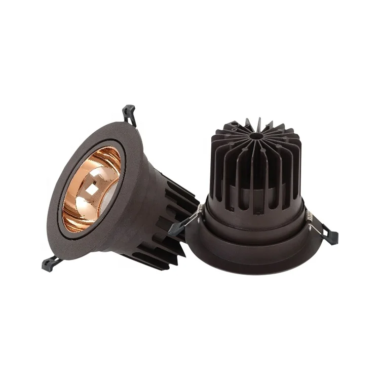 Black Led Hotel Downlights Downlight Round Cob Mini Ceiling Recess 4 Inch Pot Light 65mm Led Downlight Adjustable