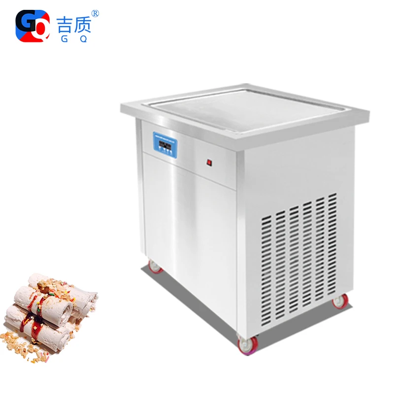 Rolled Commercial Pan GQ-PF1S Food Thailand New Product 2020 Provided Fry Ice Cream Machine CE Certificate Fruit Bingsu Machine
