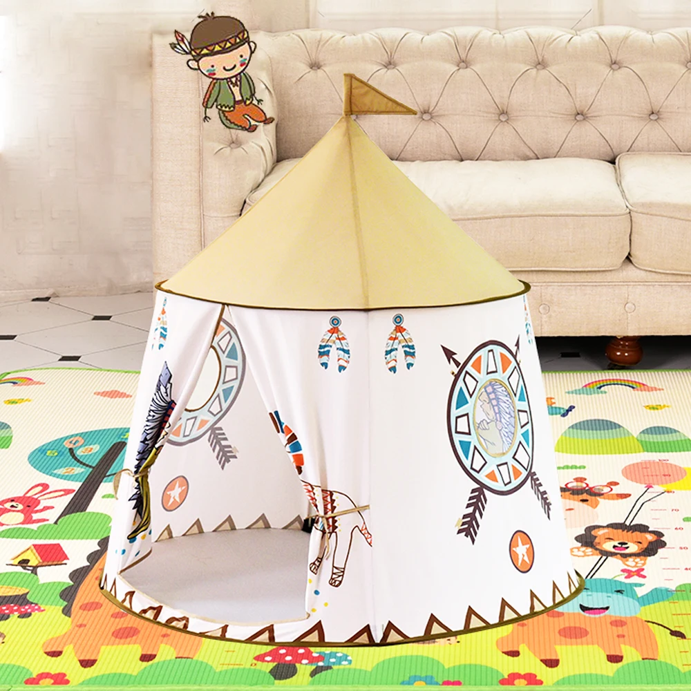 High Quality Hot Sale Cute Cartoon Pattern Round Play tent Self built Waterproof Child tent