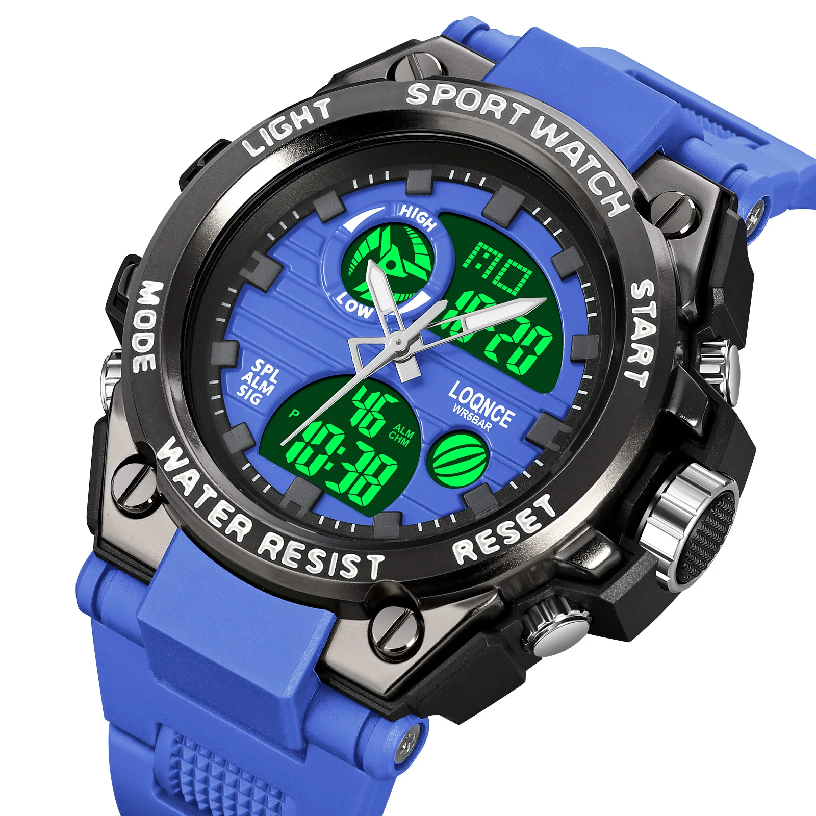 OEM LOQNCE Men Digital Watch S-style Sports Watches Dual Display Waterproof Electronic Wristwatch Relogio Masculino