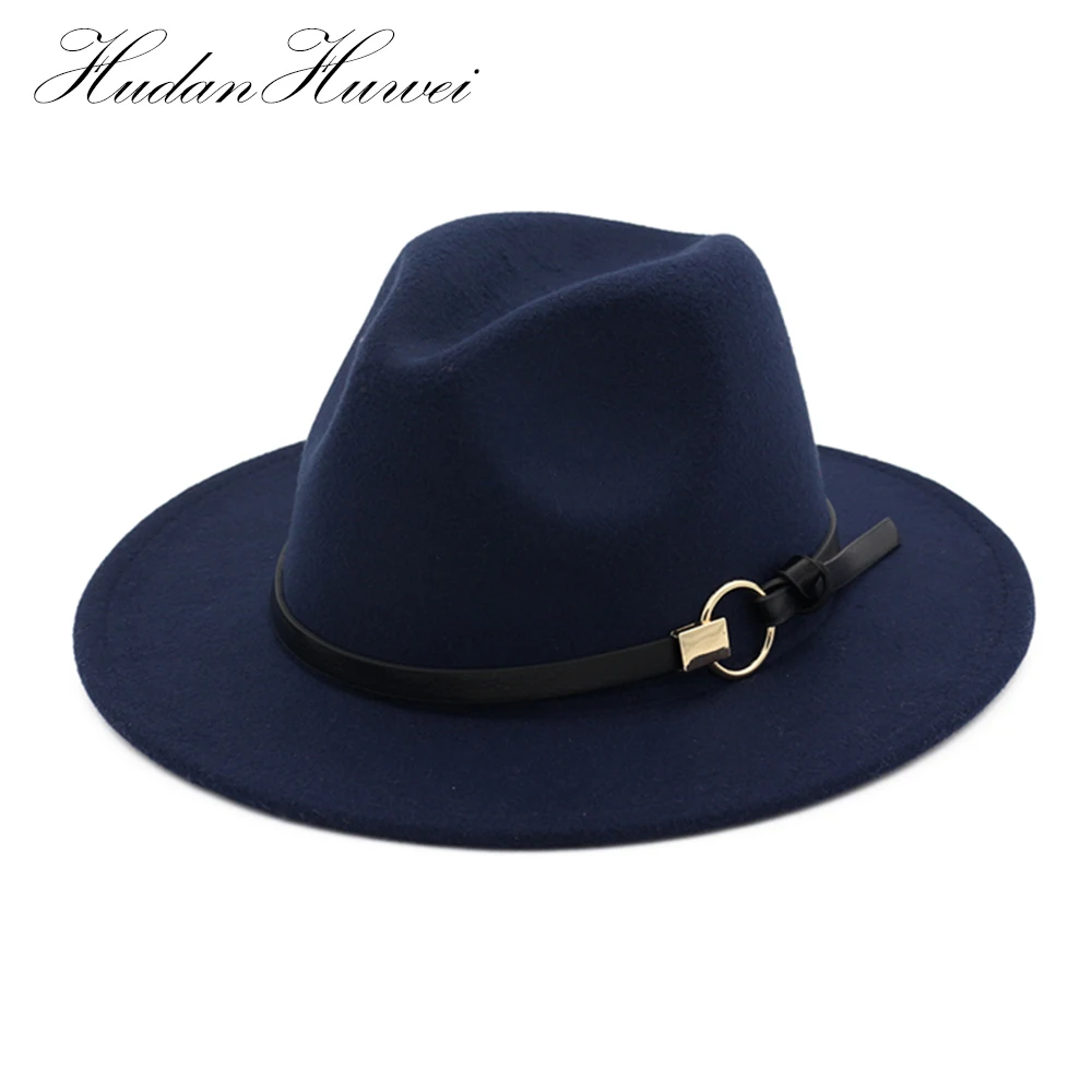 Manufacturer Custom Wool White Fedora Hats Big Wide Brim Men kids Women Leopard Fedora Felt Hat Green Boxes Pink Ladies Stylish