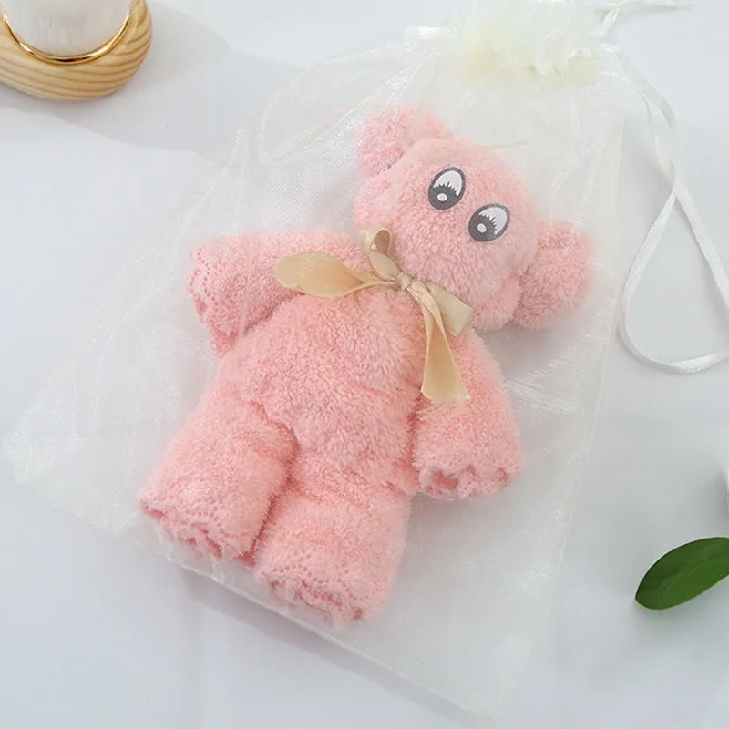 Wedding ceremony with hand gifts Little bear modelling Softness Microfiber Coral Fleece towel