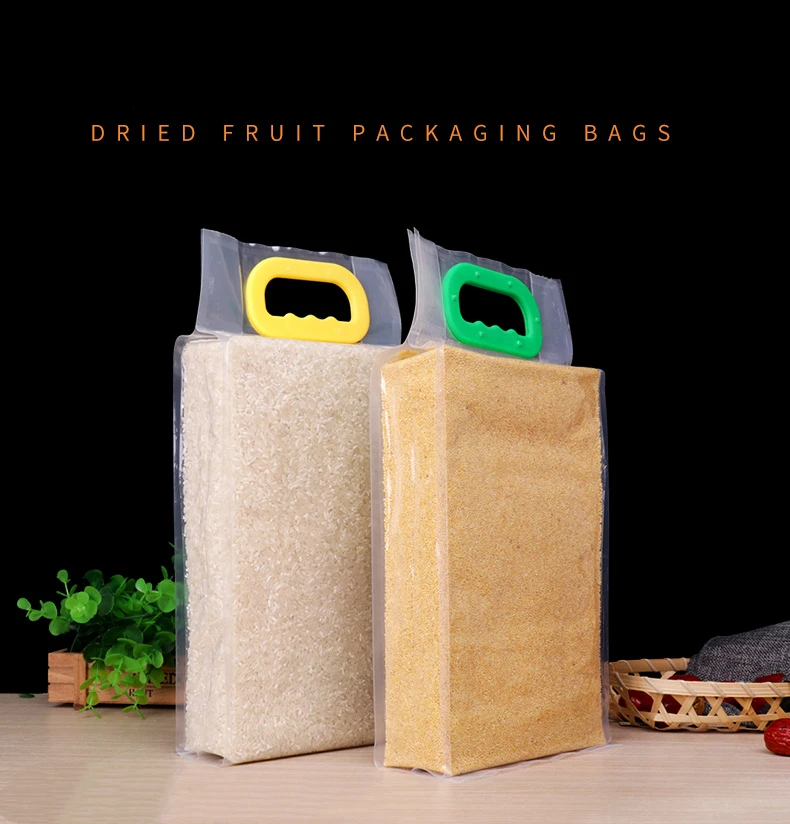 Big discount Side Gusset Vacuum Sealer Bag Nylon PE Vacuum Rice Bag with handledry food vacuum bag