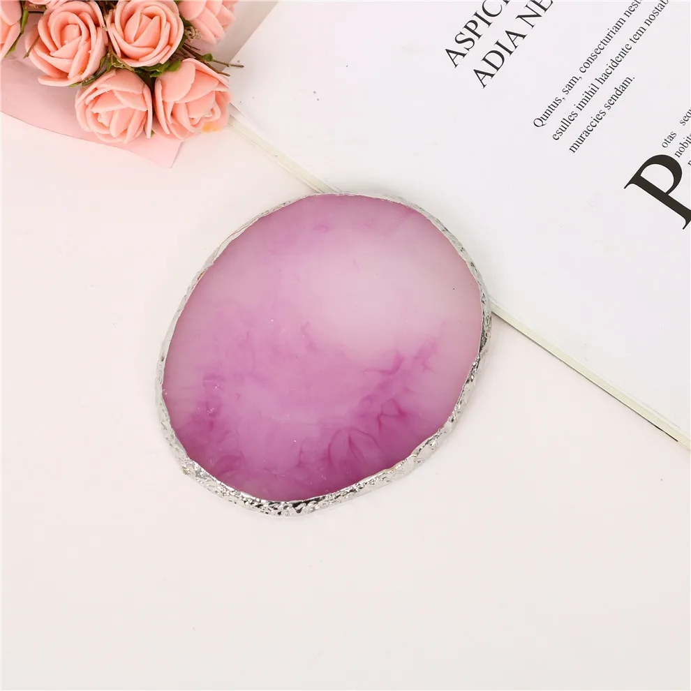 Round Resin Agate Pattern Coaster with Cork Base Marble Surface Pattern Cups Place Mats for Home Decor