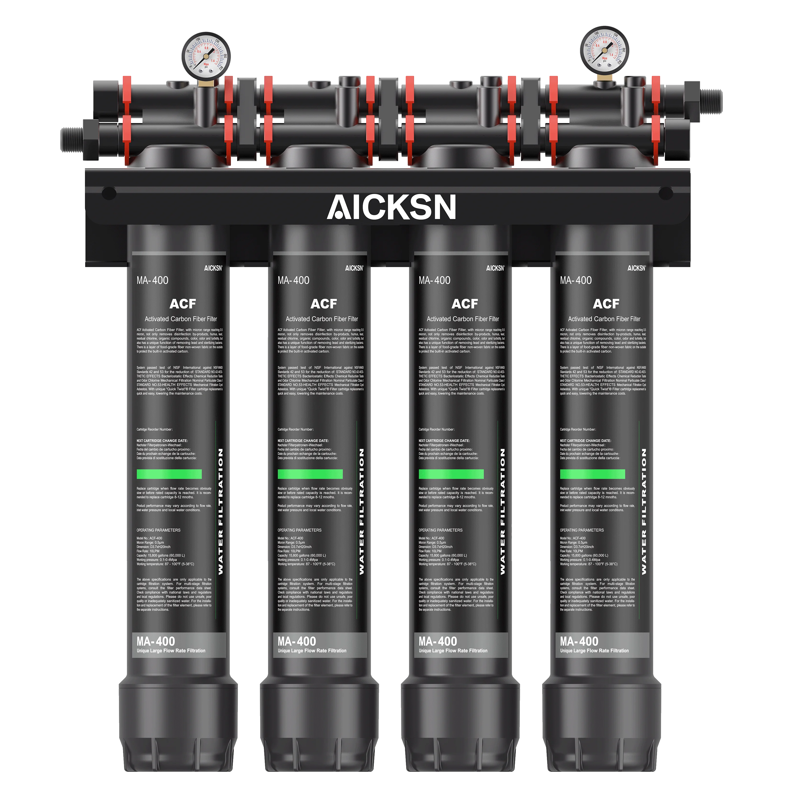 Aicksn 4 Stage Commercial C4-400 Water Filtration System Large Flow Golden Supplier Water Treatment Machinery Equipment