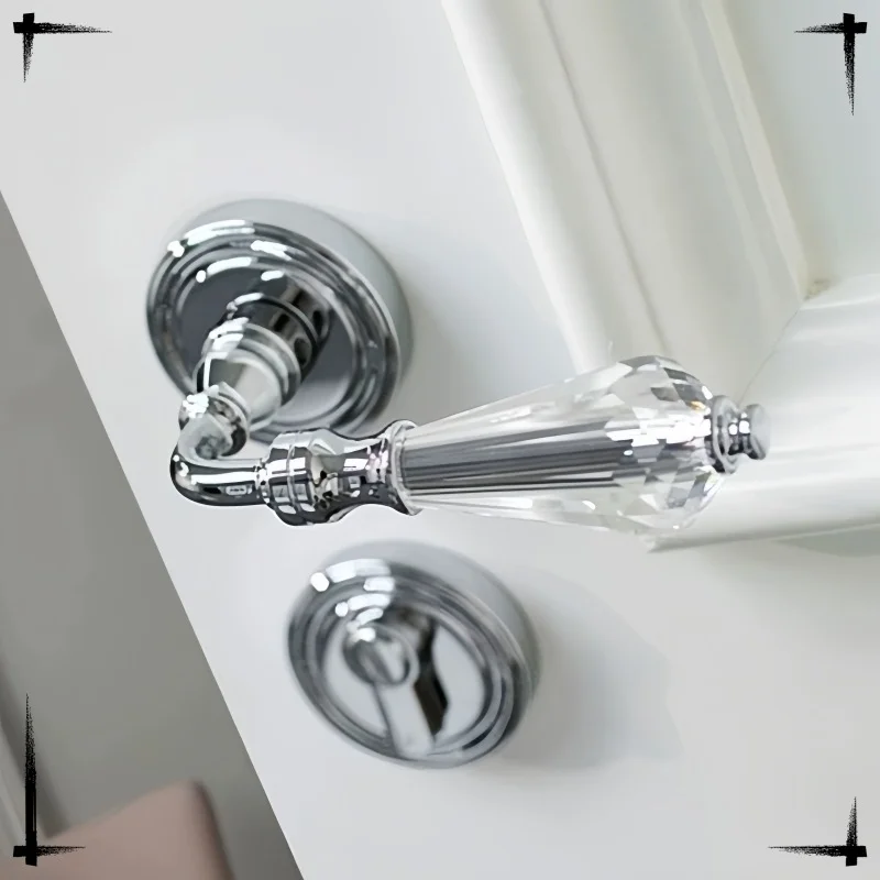 Italian handle hot selling Brass Door handle with Crystal Classical design hour glass shaped handgrip