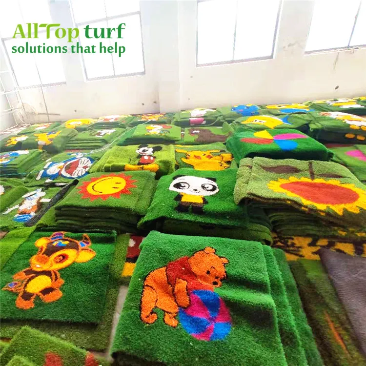 China top manufacturer of artificial grass, cartoon Colorful Animals Pattern Artificial Turf Grass