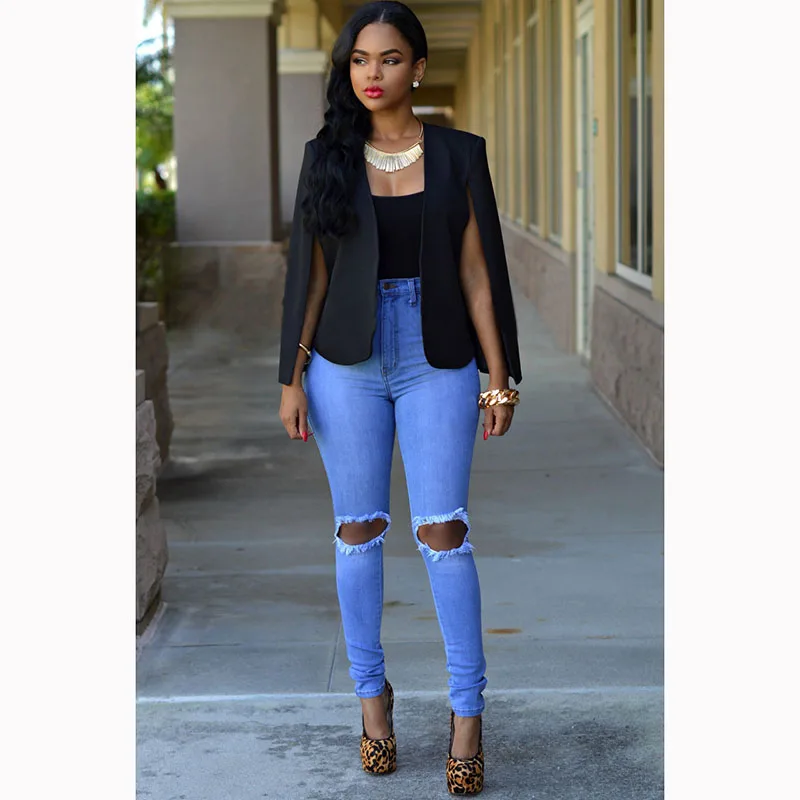 Fashion Style Fancy Suit Coat Blazer For Women Black White Colors