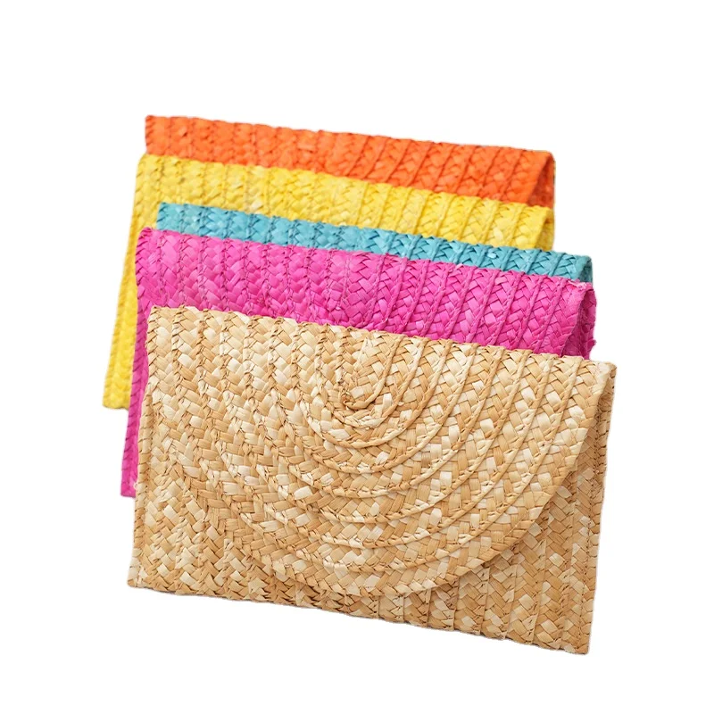 Женская пляжная сумка из пшеничной соломы