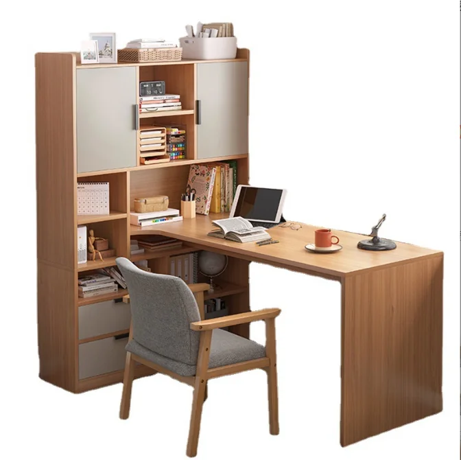 Computer desk bookcase simple bookshelf combination learning corner writing desk