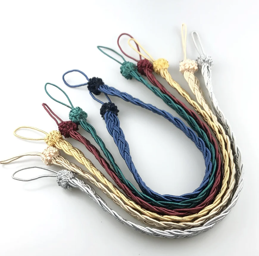 Living Room Curtain braided clip cheap buckle tieback width 3cm For Home Decor Easy Installation
